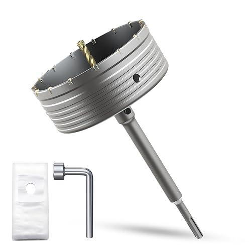 Miniatura 9 de Sierra de agujero de hormigón de 4", sierra de agujero de mampostería de 100 mm, con varilla de conexión SDS Plus de 220 mm para perforación de