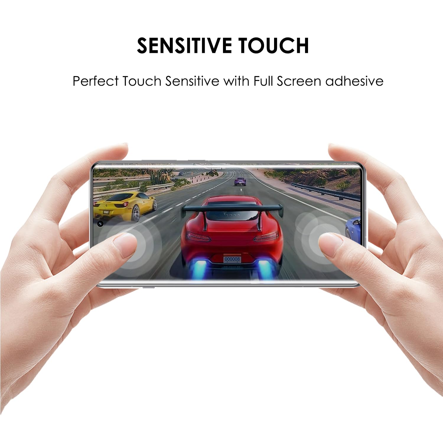 Pellicola protettiva per la privacy per OnePlus 12, confezione da 3, in vetro temperato, anti-spia, protezione da bordo a bordo 9H, tocco sensibile, supporto per impronte digitali