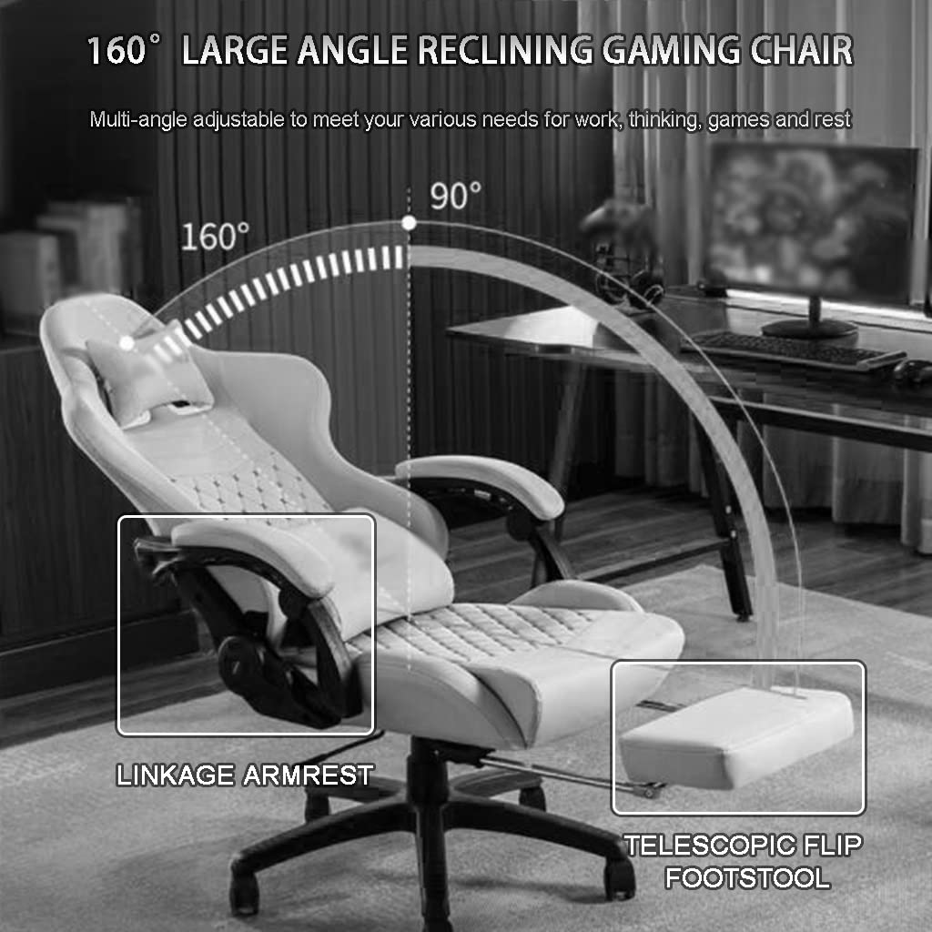 Poltrona da Gaming con Poggiapiedi Comfort Sedentario Ergonomico Sedia Gaming, Home Lift Girevole Poltrona Racing, Portata 200 Kg/440,9 Libbre (Color : Dark Brown, S : 123-131 * 40cm)