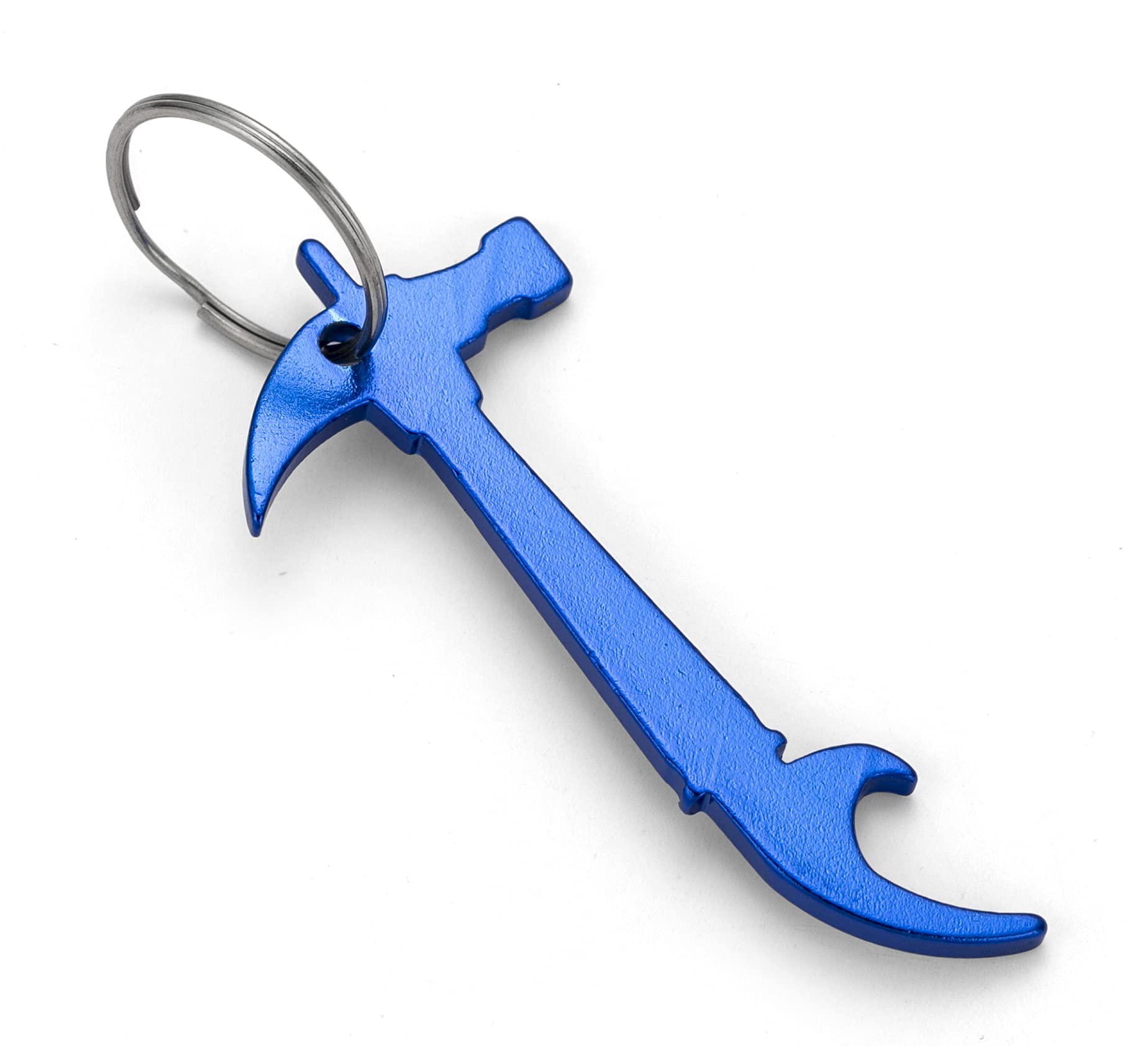 Komonee Hammer Blue Bottle Opener Key Chain Work Tool Car House Key Ring Metal Novelty Gift Keyring