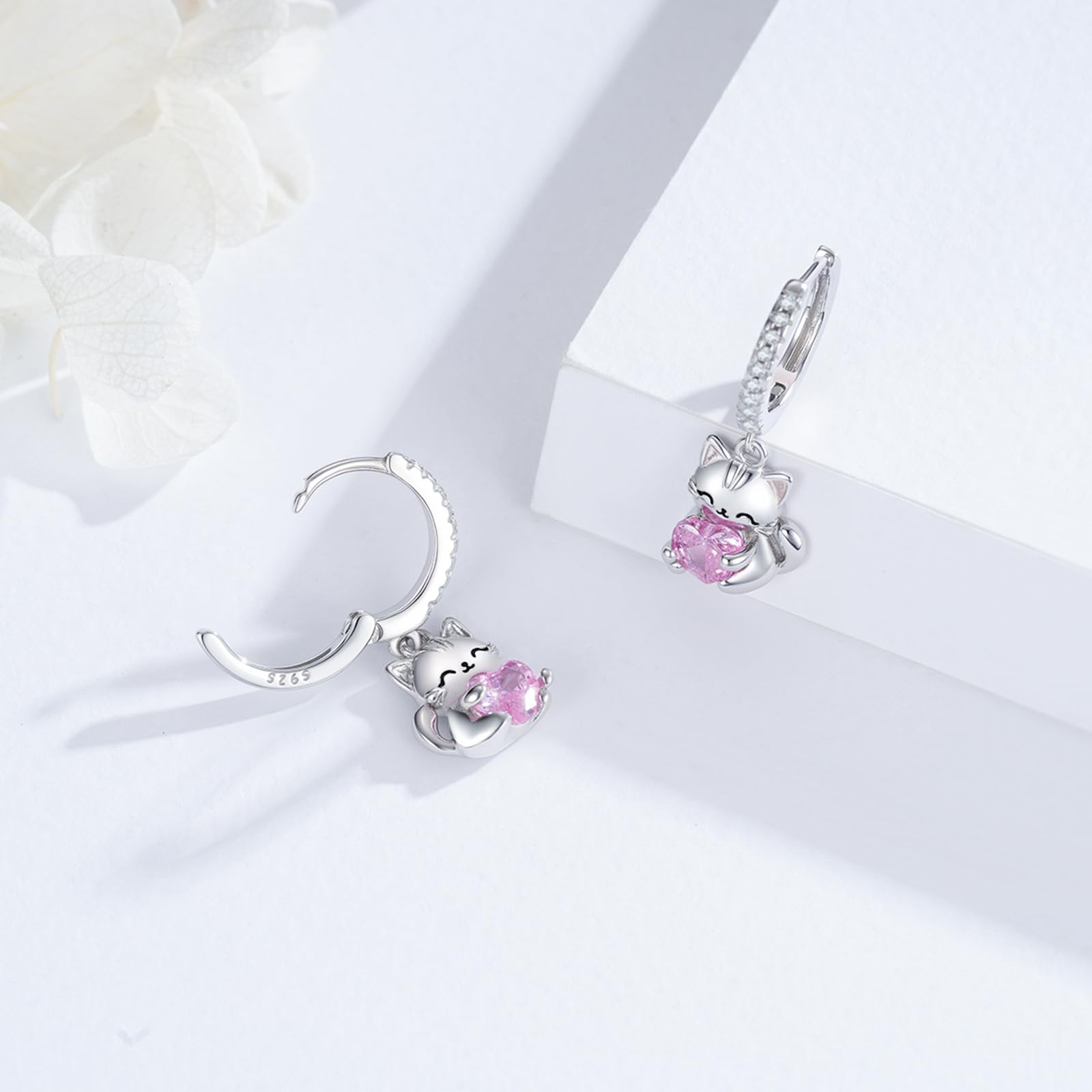 Fuchs Ohrringe Silber 925 Mädchen Ohrstecker Fuchs/Delfin/Elefant/Biene/Turtle/Katze/Frosch/Schmetterling/Flamingo Ohrstecker Kinder Tier Schmuck Geschenke für Kinder Mädchen Damen