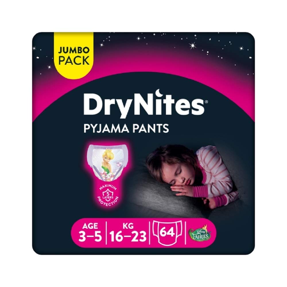 Buy Huggies DryNites, Night Time Pants for Girls Sizes 35 Years (64