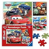 Ravensburger - Disney Cars: Worldwide Racing Fun - 49 Piece Jigsaw Puzzle 3 Pack Set - Lightning McQueen and More - Larger Pieces - Premium Quality - Ideal Gift - Screen-Free Fun - Children Age 5+