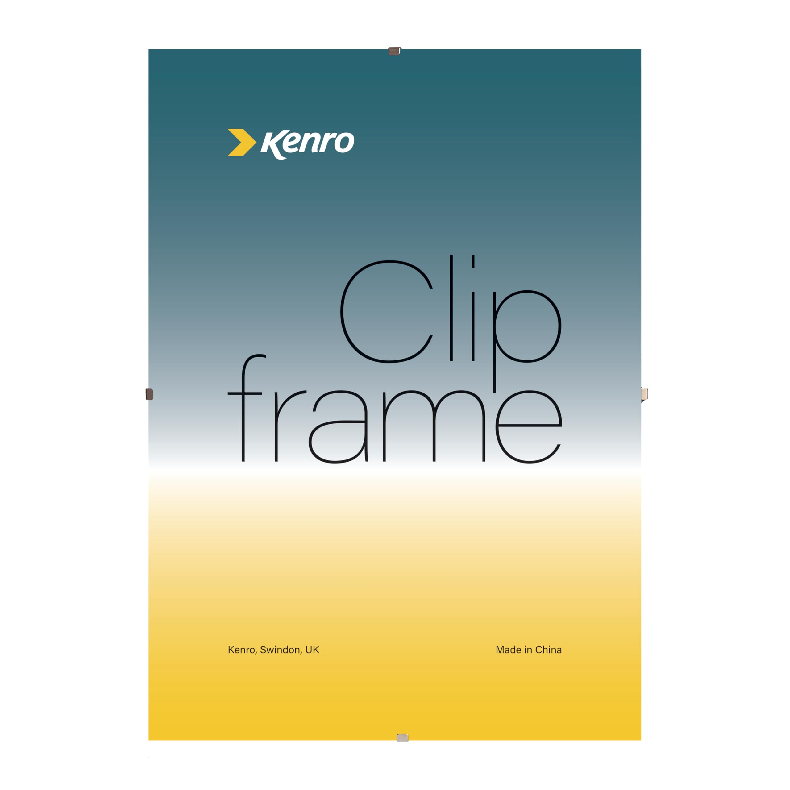 Kenro Box of 10 Clip Frame 6x4 / 10x15cm with Glass Front for Posters, Certificates, Drawings & Illustrations. Contemporary Poster Frame with Metal Clips - KCF001