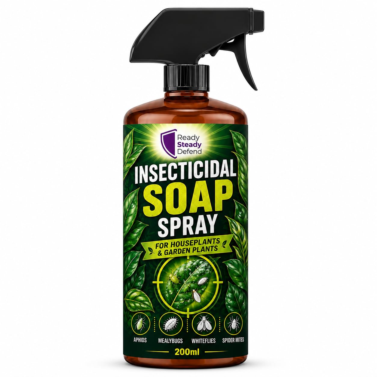Insecticidal Soap Spray for Plants – Ready to Use Plant Pest Control for Houseplants & Garden Plants, Targets Aphids, Whitefly, Mealybugs & Spider Mites, Indoor/Outdoor