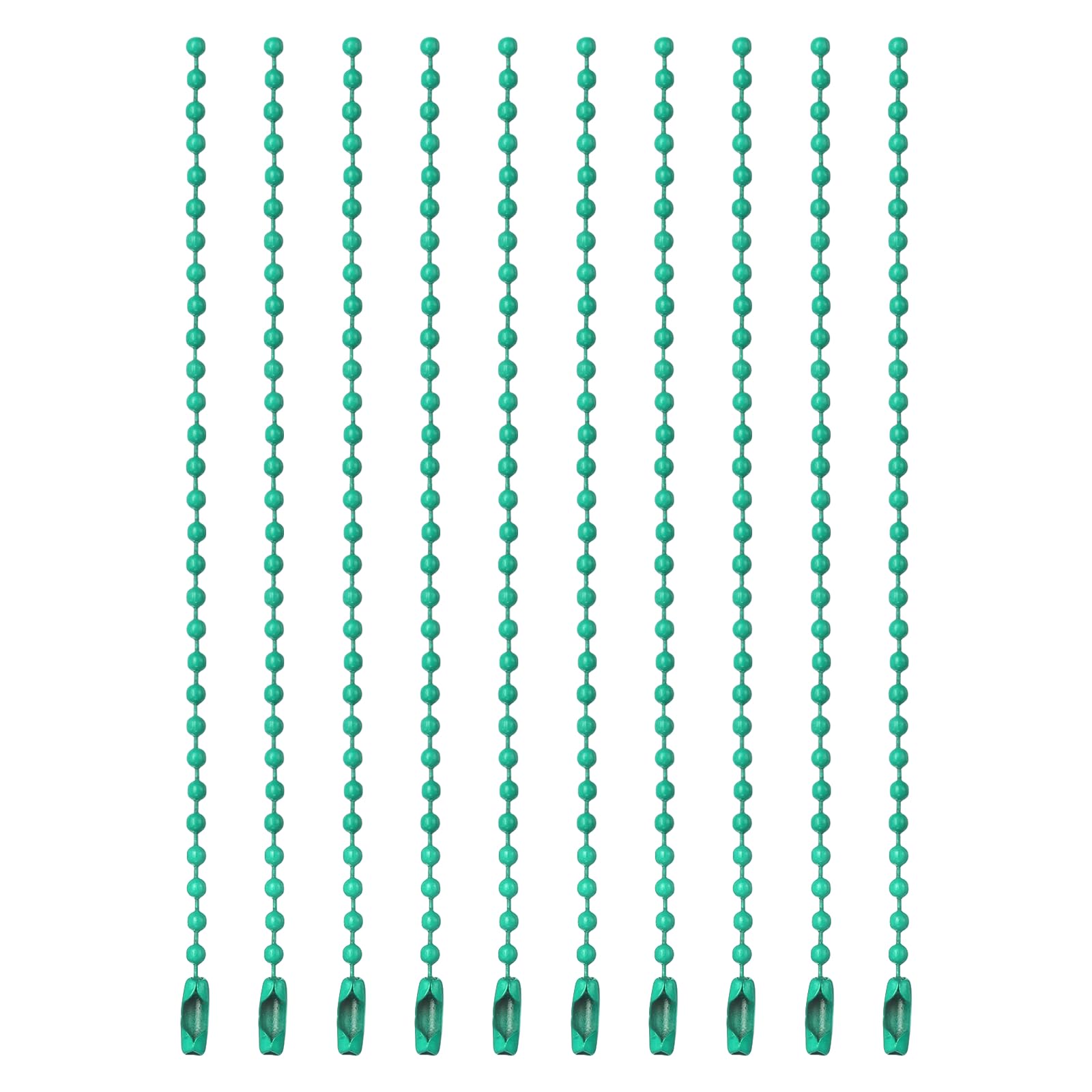 PATIKIL Ball Beads Chains, (3.9 Inch, Forest Green) (120 Pcs), Metal Dog Tag Chain Keychain Rings Beaded Extension Links Necklace Keychains, Suit for - Jewelry Making/Hanging Decoration — image 1
