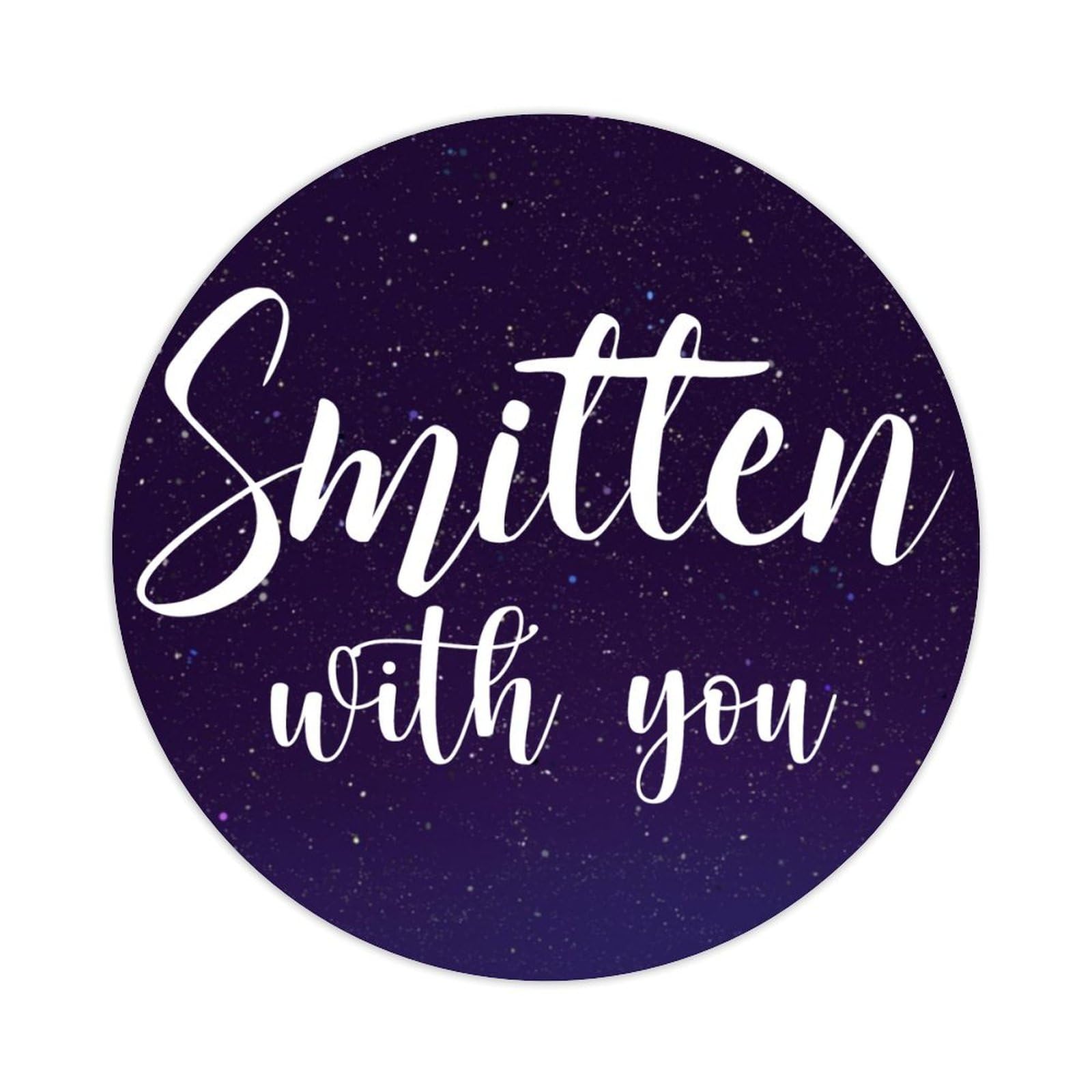 Juego de 50 pegatinas redondas de 1.5 pulgadas, Smitten with You, calcomanías motivacionales para tarjetas, sobres, sellos, cajas, calcomanías decorativas para suministros de fiesta