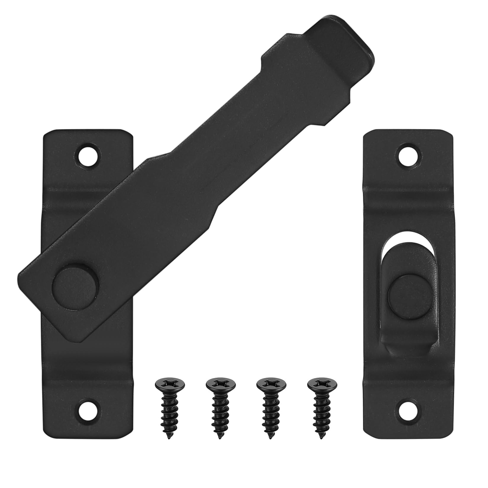 Door Latch, Black Stainless Steel Gate Latches, Garden Gate Locks for Wooden Gates Barn Sliding Door Lock Bolts