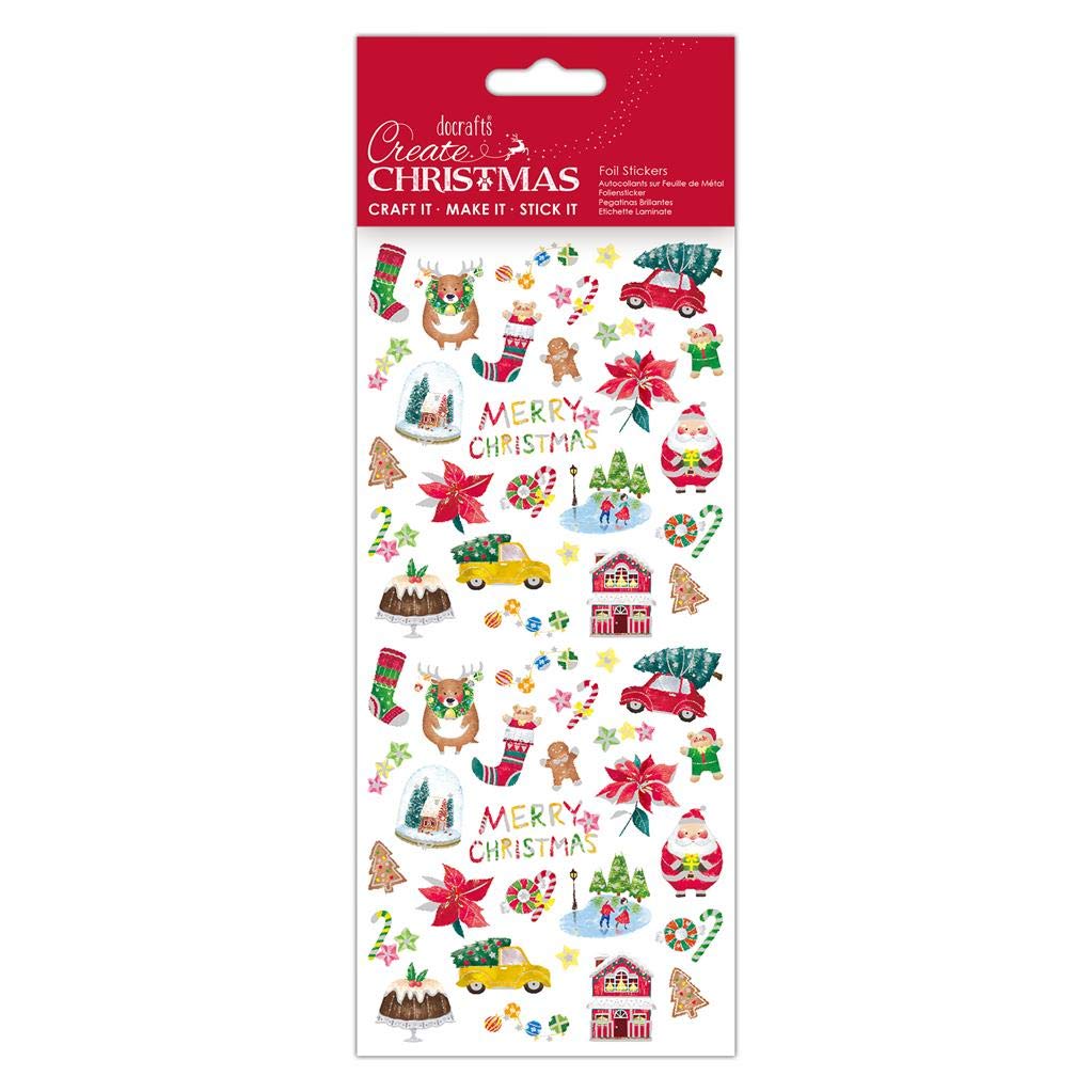 Papermania Multi-Colour Foil Stickers - Create Christmas - Happy Icons