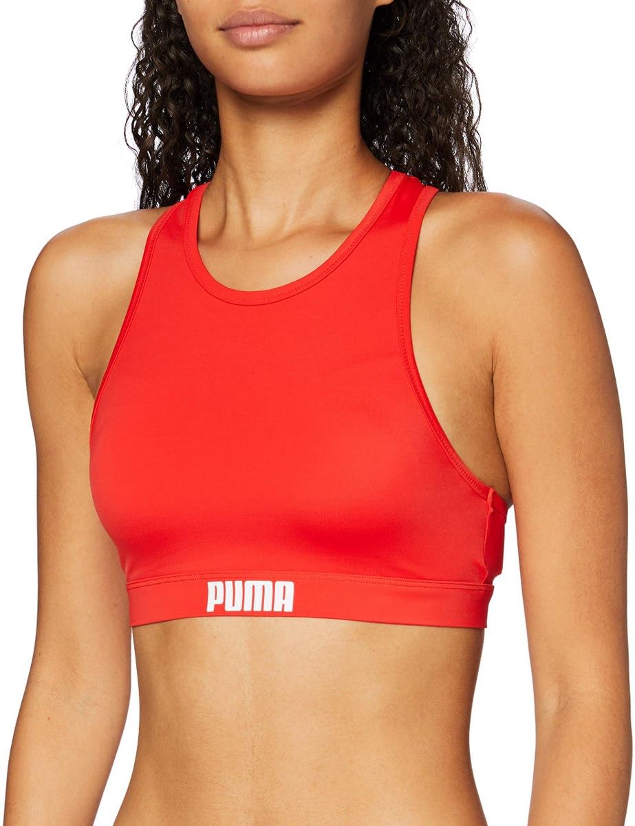 PUMA Racerback Swim Top Maillot de bain femme - Bonnets amovibles, résistant au chlore