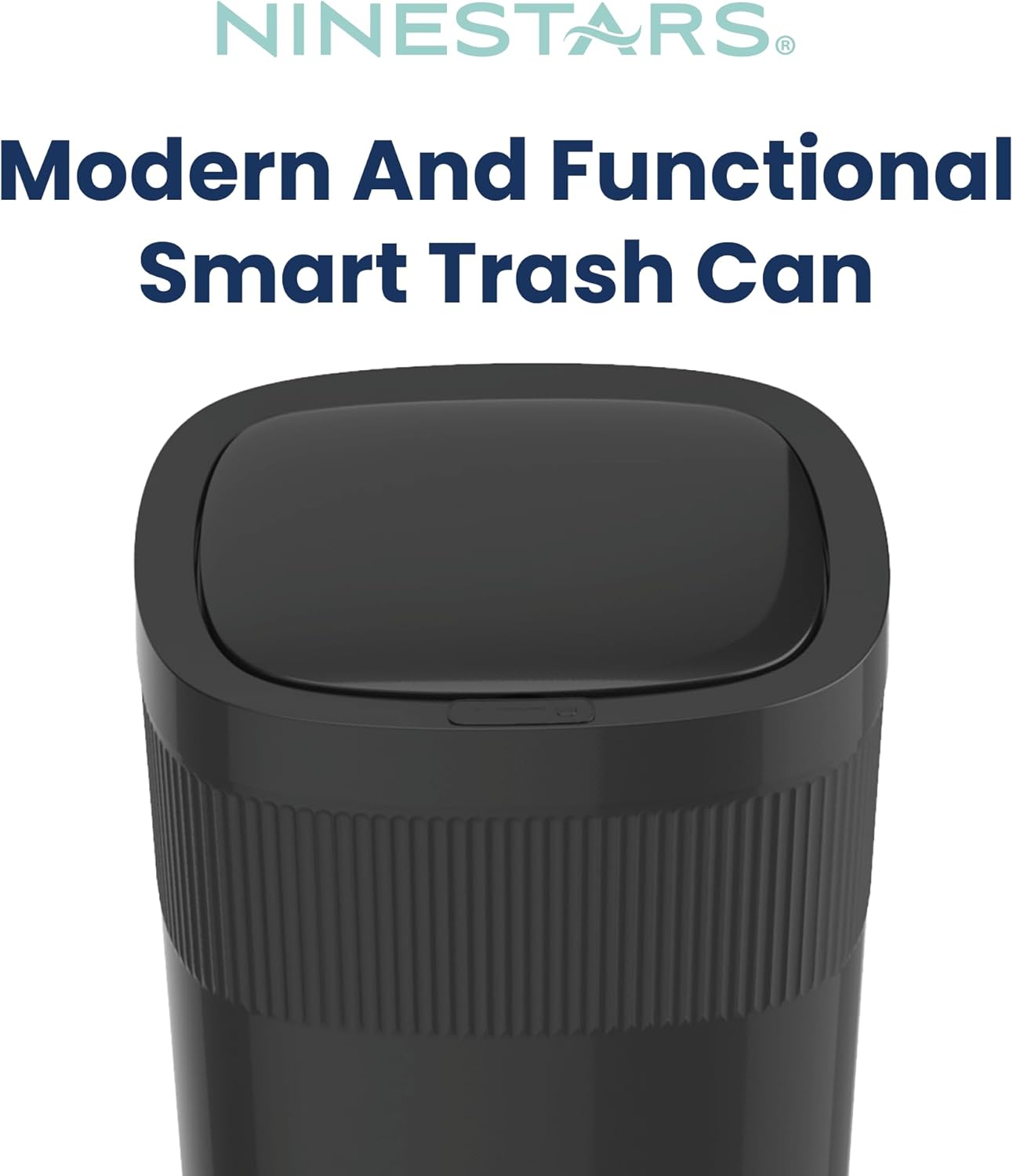 Ninestars Touch Tap & Motion Sensor Trash Can for Kitchen and Bedroom, 13 Gal 50L High-Grade ABS Body (Rectangular, Black)