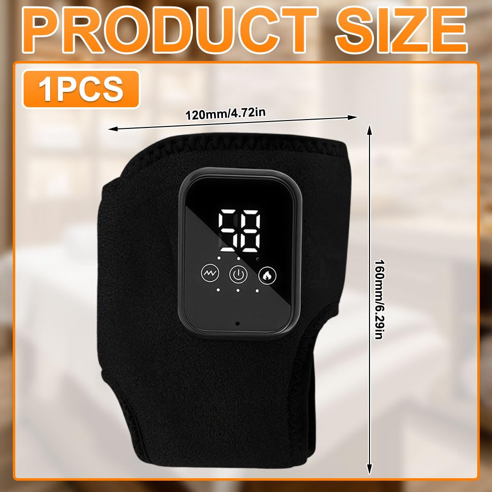 3 en 1 Masajeador de Pies, Tobillera Térmica Inalámbrica con 3 Modos, 3 Niveles de Calor, Inalámbrico Masajeador de Tobillo Alivia el Dolor de Pies y Promueve la Circulación Sanguínea (1 x Negro)