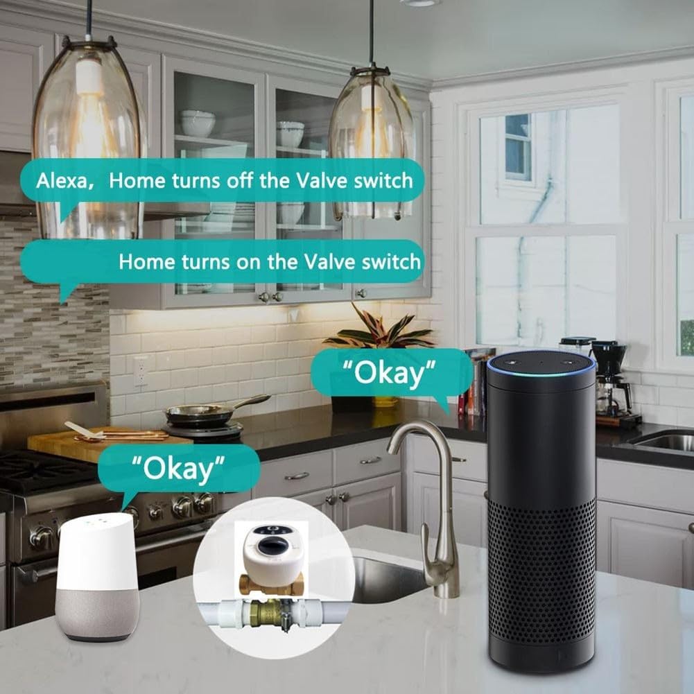 Smart WiFi Valvola Acqua Spegnimento Automatico Wireless Remote App Timer Funzione Compatibile con Alexa Smart Home Security 1/2 Pollice