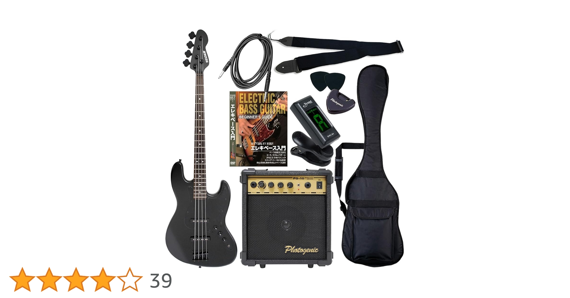 美品 初心者向けエレキベース Selder JAZZ BASS ジャズベ 黒 Amazon | SELDER セルダー ベース ジャズベースタイプ JBC-04/BB