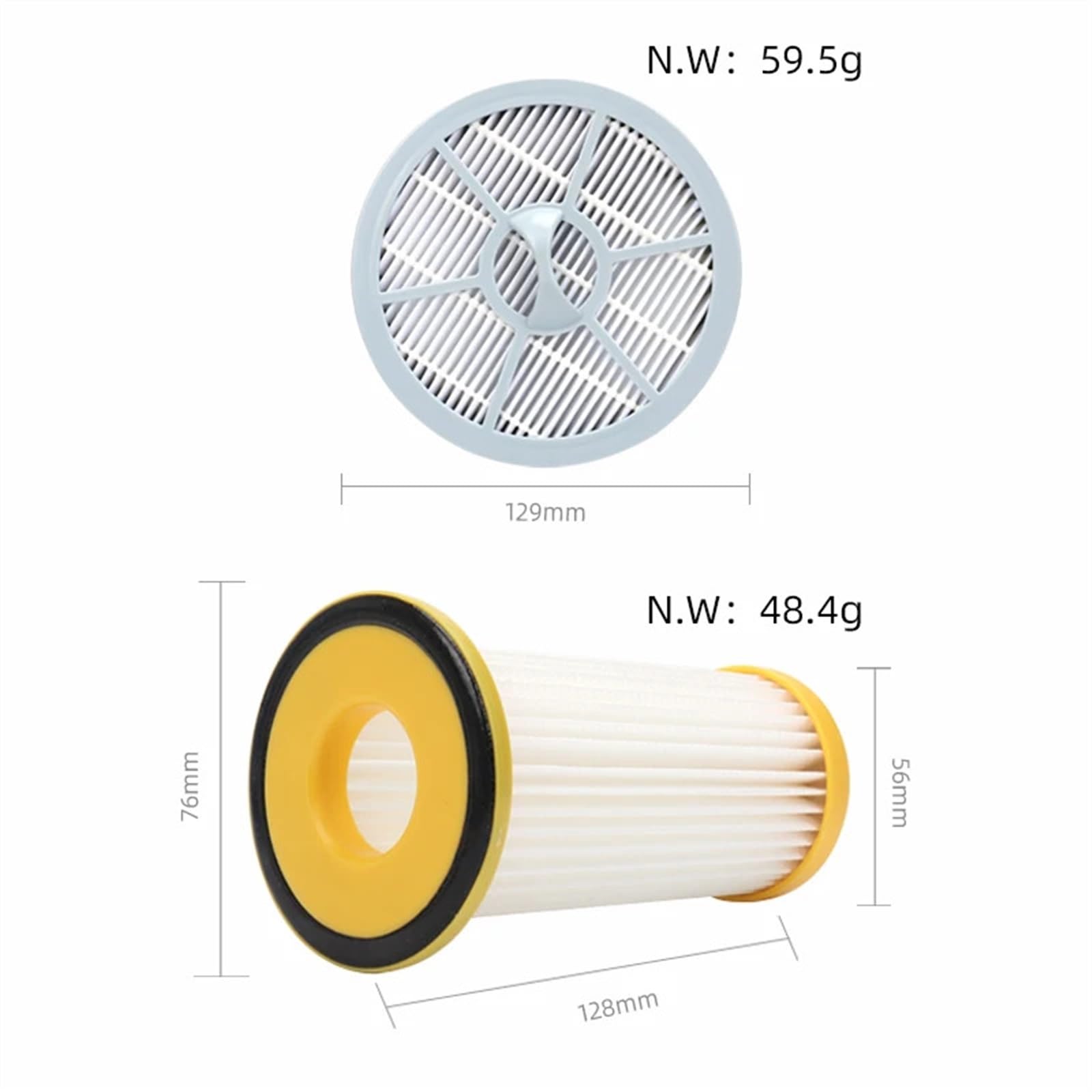 XEBRAD Filtre HEPA for aspirateur de Voiture, 5 pièces, Cartouches d'aspirateur réutilisables, Installation et Retrait faciles, Accessoires for aspirateur à Main Filtre d'aspirateur Lavable
