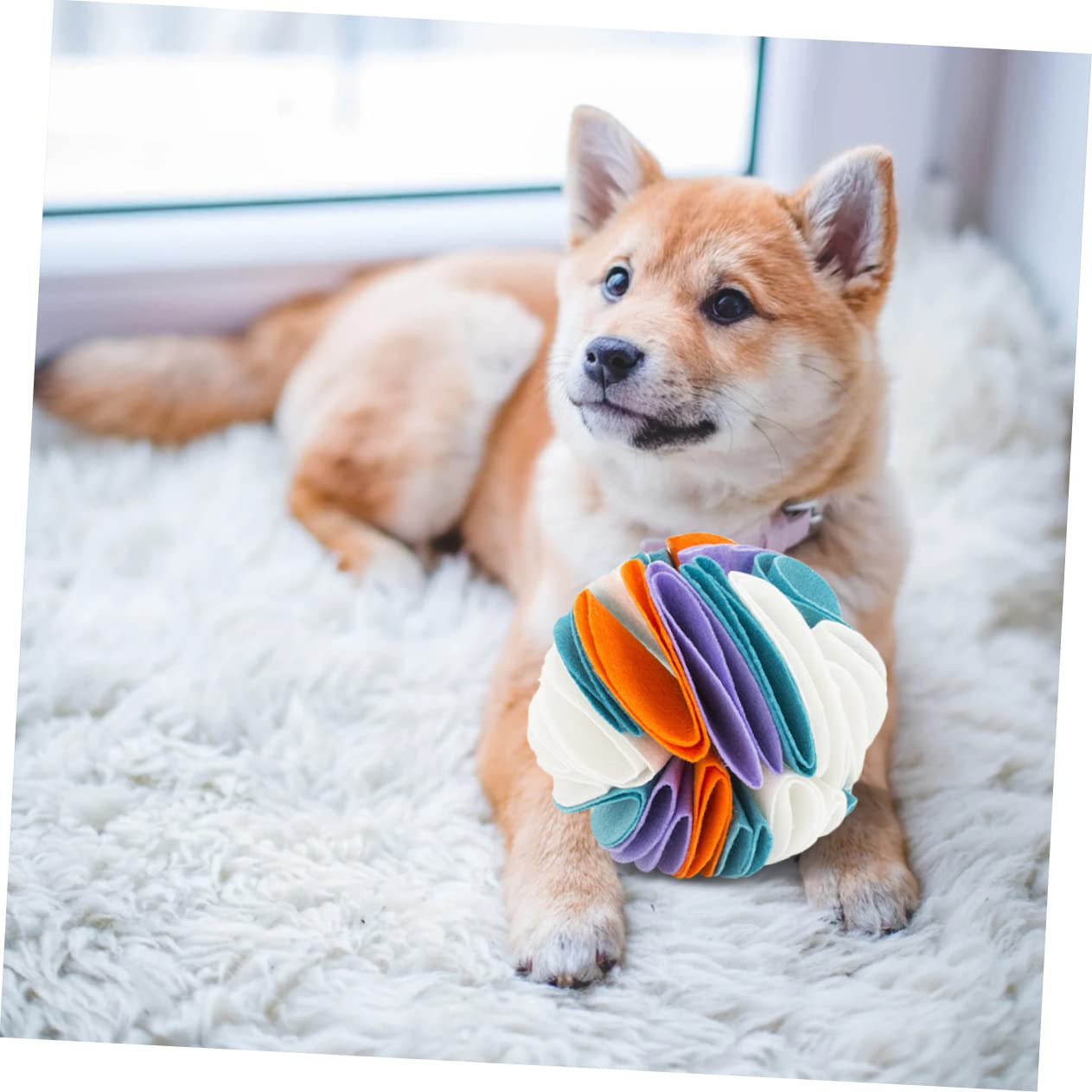 FRCOLOR Pelota Olfativa para Perros Interactiva Fugas, Juguete Masticable De Tela De Fieltro, 20 Cm, para Entretenimiento En Casa y Jardín, Adecuada para Perros Adultos y Cachorros