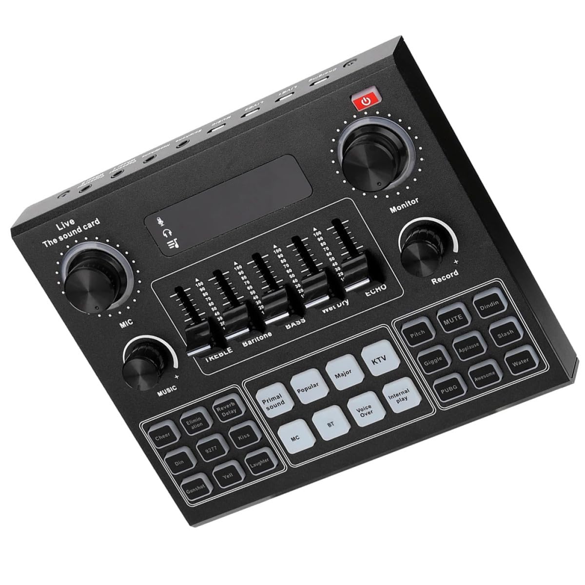 Live Sound Card Voice Changer Portable Audio Mixer for Mobile Phone and Computer Streaming with USB Connection Suitable for Podcasting Gaming Recording Random Color Random Color