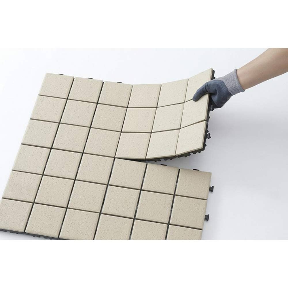 2箱目/全2箱 Takasho ( kaws ) 磁器タイルセット 敷くだけタイル 磁器 ライトグレー /A(ライトグレー): デッキ