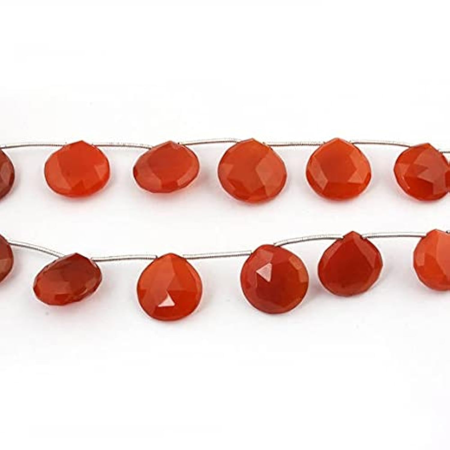 Calcédoine Orange perles cœur briolette de qualité supérieure SB3171