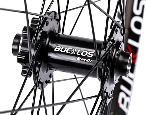 Miniatura 3 de BUCKLOS Juego de ruedas para bicicleta de montaña de 27.529 pulgadas, delantero de 0.591 x 3.937in, trasero de 0.472 x 5.591in, rueda MTB, doble