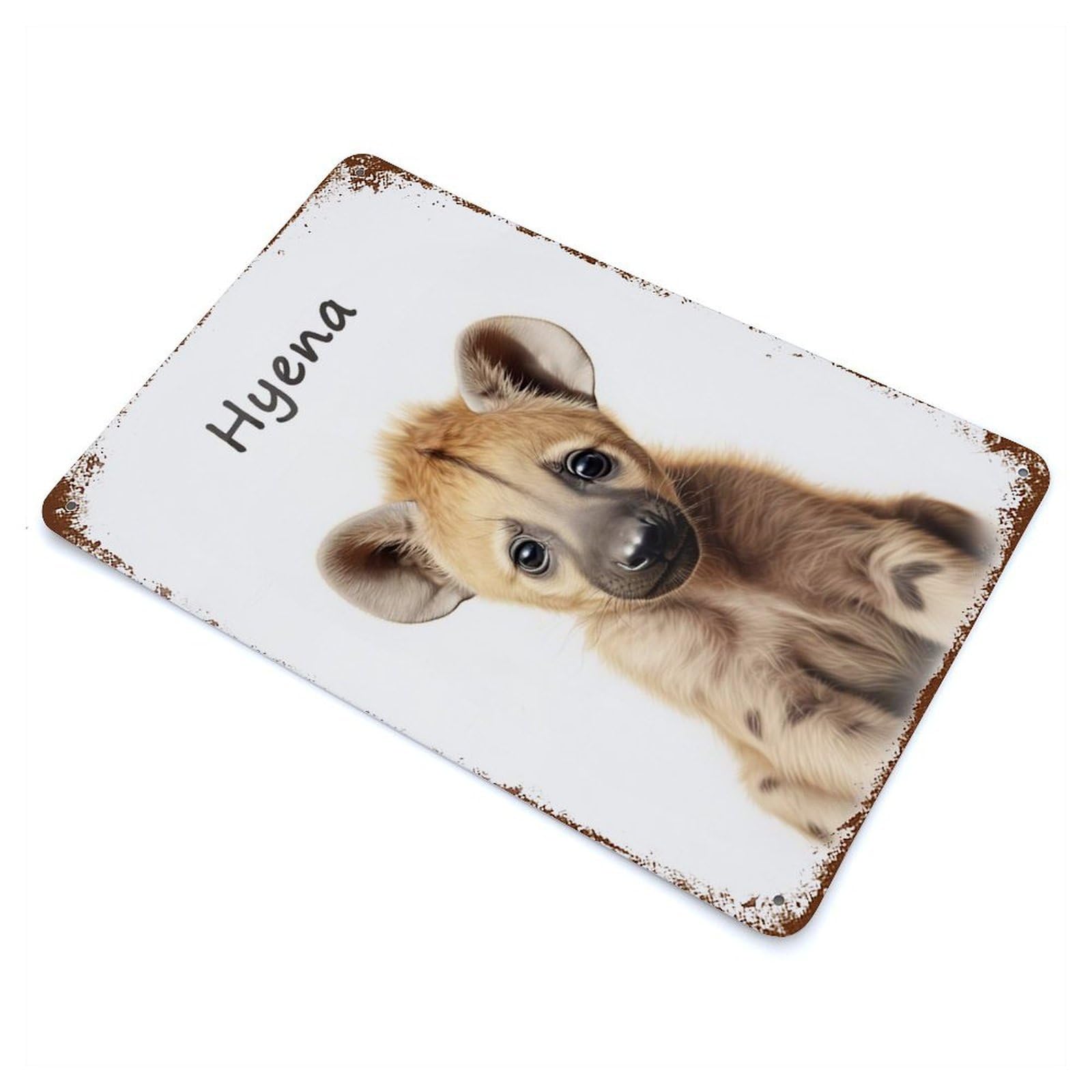 Hyena Baby Rusty Metal Tin Sign 11.8"x7.9", for Shed, Workshop And Garage Wall Decor, Shabby Chic Decor