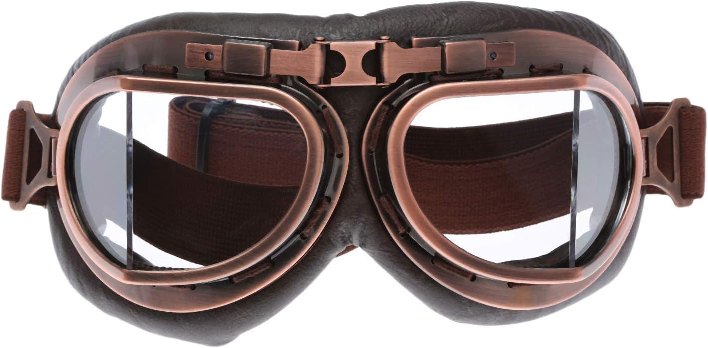 Goggles Motorcycle Biker for Men Women Steampunk Motorbike Sunglasses Eyewear for Outdoor Sports Motocross Racer - Clear Color