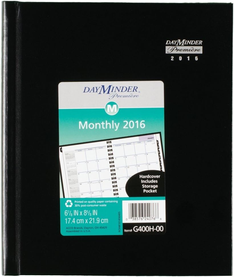 DayMinder 2024 Daily Calendar Planner, Wire Bound, 8x5, Black Cover, Bundle Of 10 - View #5
