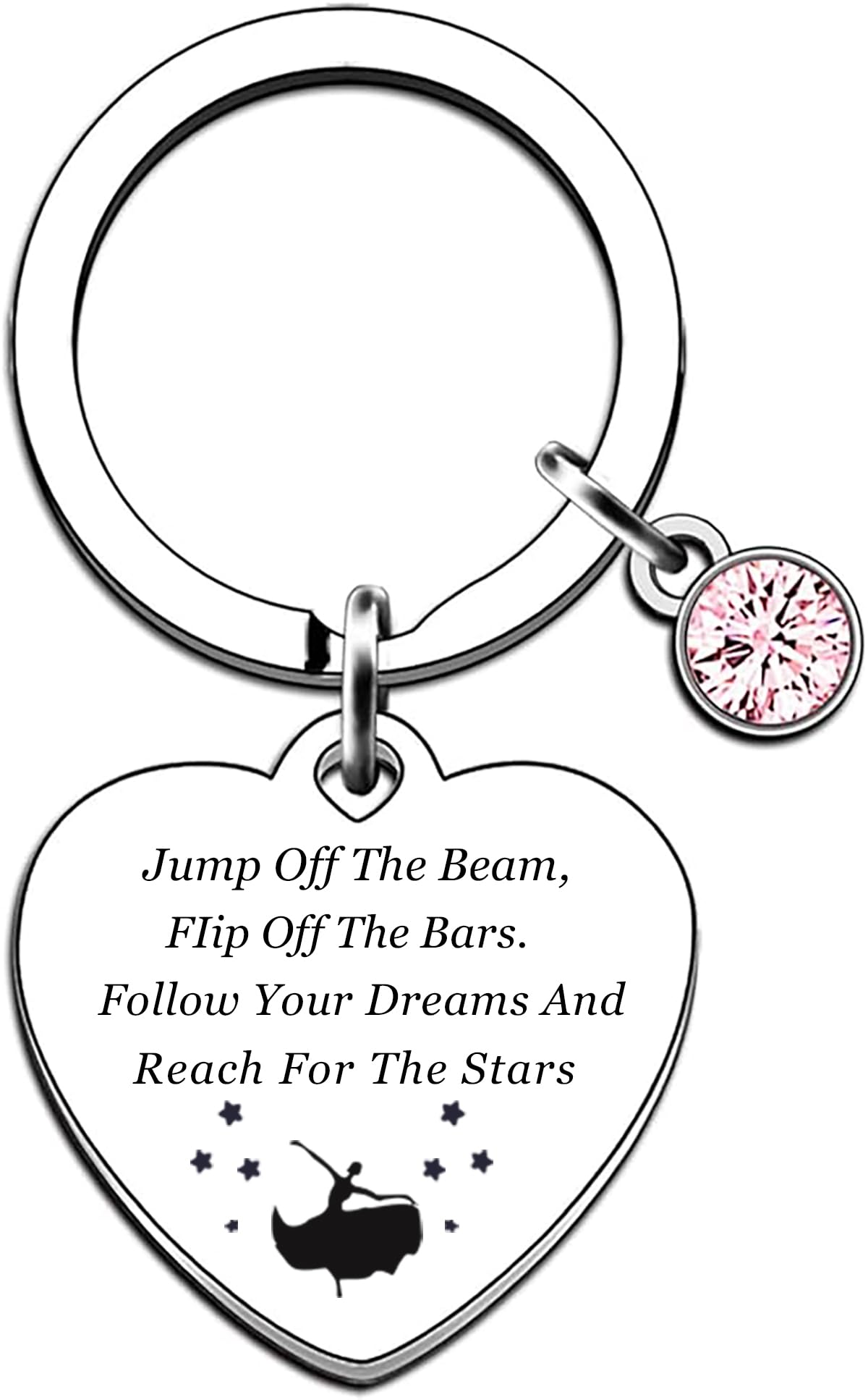 Posoto Unisex Silver 1Pcs Gymnastics Gifts For Women & Girls - Inspirational Gymnast Team Christmas & Birthday Gifts - Motivational Keyring