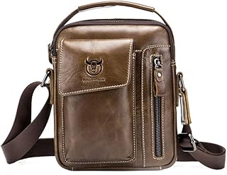 Small Leather Shoulder Bag Crossbody Pack for Men Outdoor Travel Business