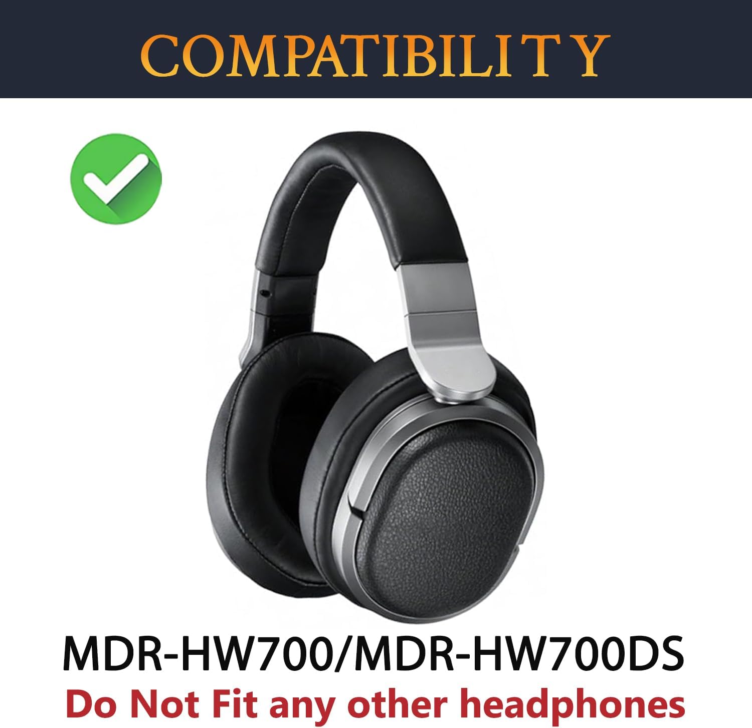 SOULWIT Professional Earpads Cushions Replacement for Sony MDR-HW700, MDR-HW700DS Wireless Headphones, Ear Pads with Softer Protein Leather, Noise Isolation Foam - Black