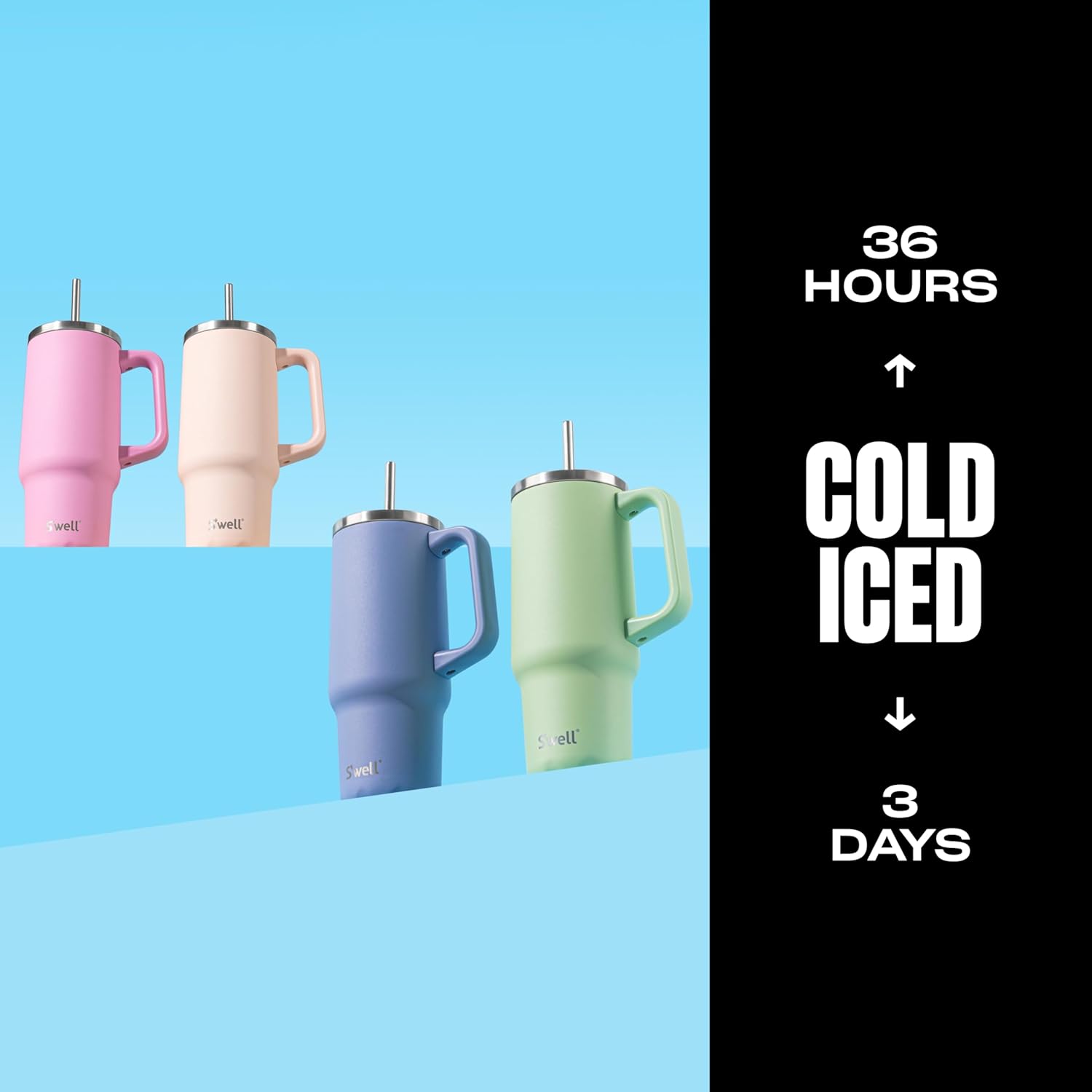 S'well Recycled Stainless Steel Tumbler XL with Straw and Handle, 30oz, Pistachio, Triple Layered Vacuum Insulated Containers Keeps Drinks Cold for 36 hours and Hot for 9 - Image 2