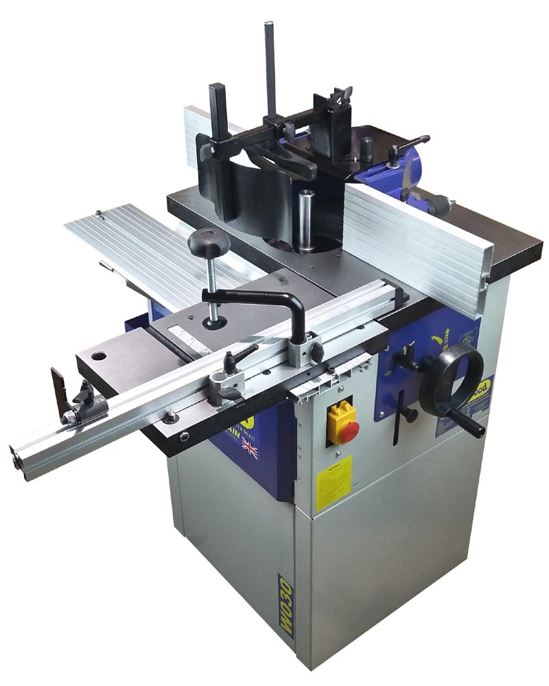 Charnwood Grey W030 Woodworking Spindle Moulder,Sliding Carriage,30Mm Spdle