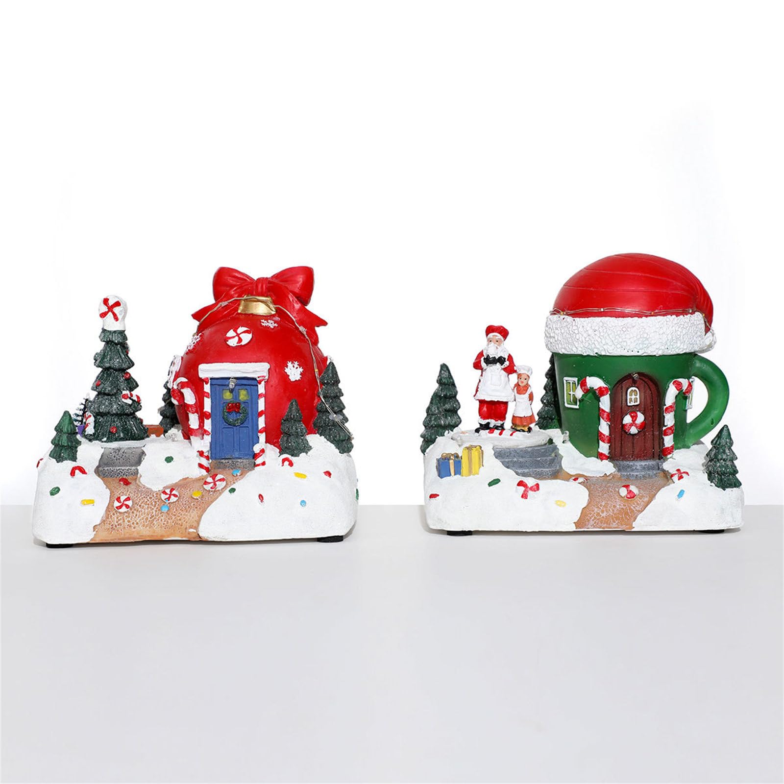 Figura decorativa giratoria de resina para decoración de escritorio con luz LED