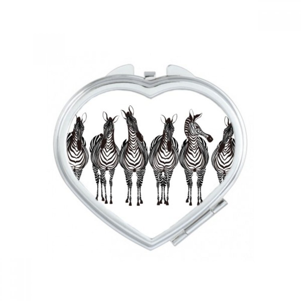 Miroir de poche zèbre mignon petit cadeau miroirs main original