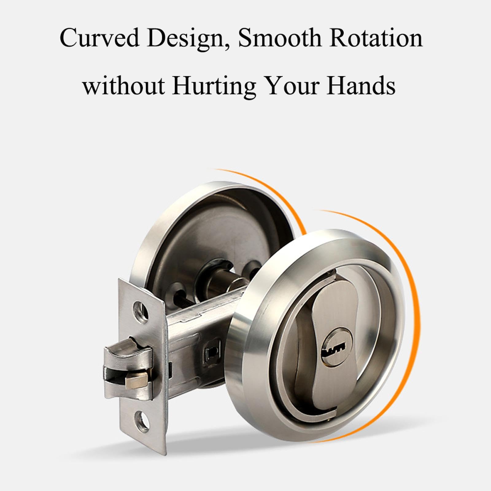 LC LICTOP Round Concealed Door Lock Stainless Steel Invisible