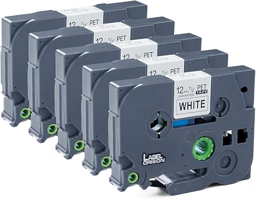 Label Orison 5PK - Cinta para etiquetar de 12 pulgada compatible con Brother P-Touch TZ TZe-231 TZe 231 TZe 231 Cassette laminado estándar TZo231