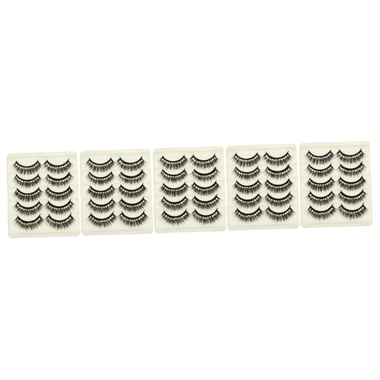 FRCOLOR 50 Paar -Falsche Wimpern Natürliche Falsche Wimpern Natürliche Natürliche Dramatische Glitzer-Wimpern Natürlicher