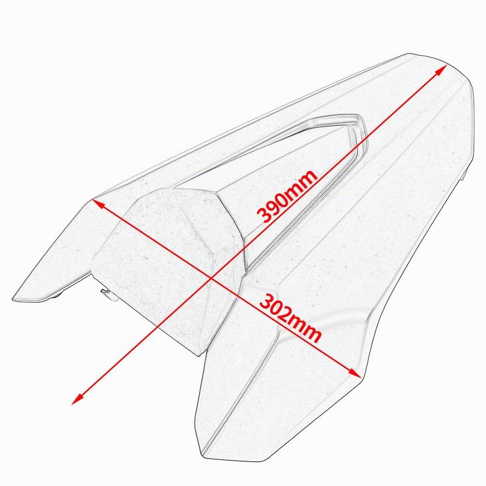 Asiento de la Motocicleta Cubierta del Asiento Trasero Capucha Solo Asiento Capucha para CB650R CBR 650R 2019 2020 (Negro)