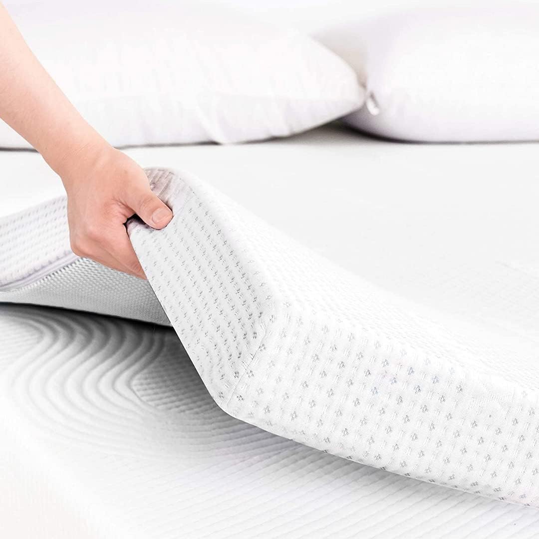 Matratzentopper 120x180 cm H2/H3 | 7CM Höhe Memory Foam Topper | Orthopädisch & Druckentlastend | Lindert Muskelverspannungen | Atmungsaktiv mit abnehmbarem & waschbarem Bezug | Oeko-TEX® & CertiPUR