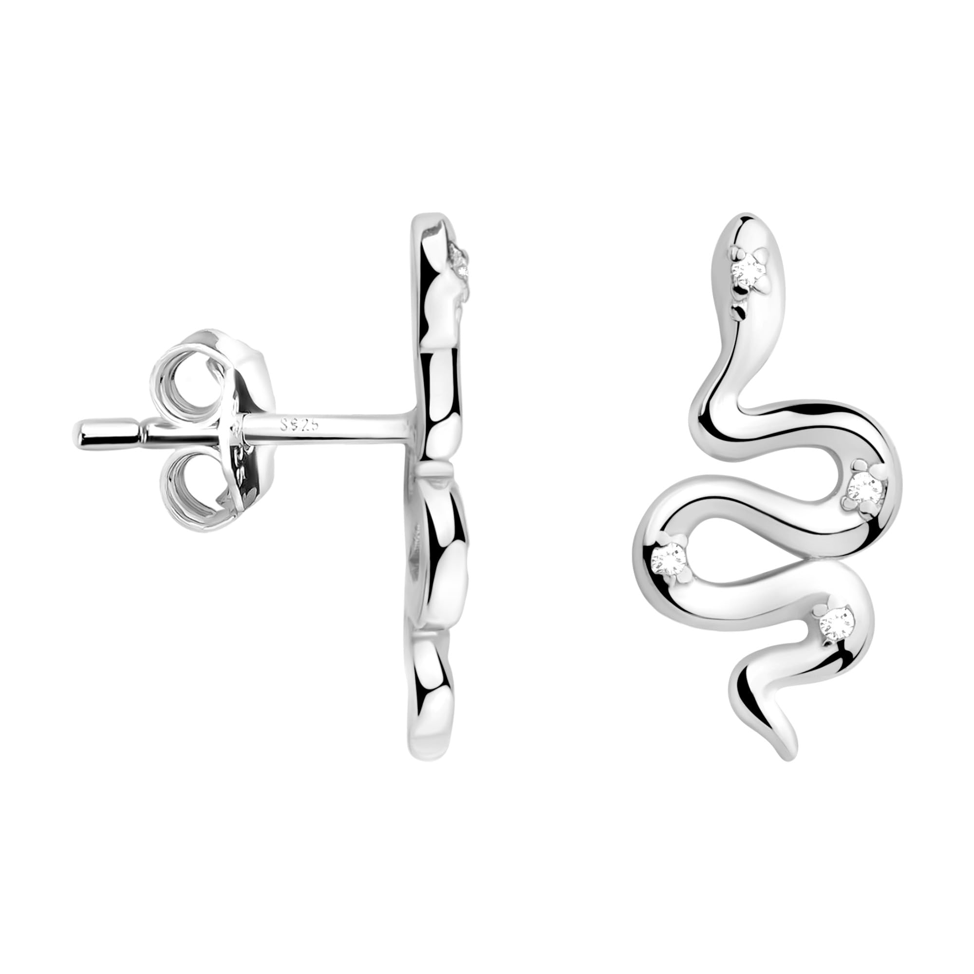 Boucles d'oreilles serpent argent 925 anti-allergie Sofia Milani - 7