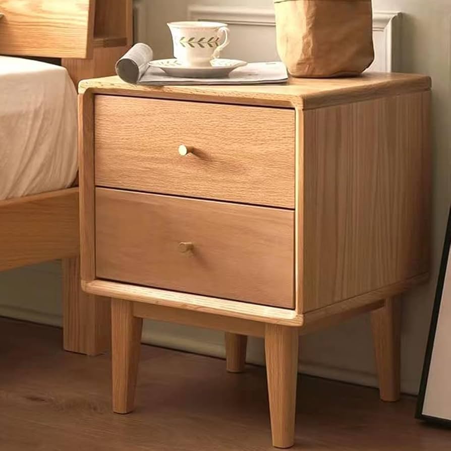 MU RONG ナイトテーブル アメリカオークウッド ベッドサイド