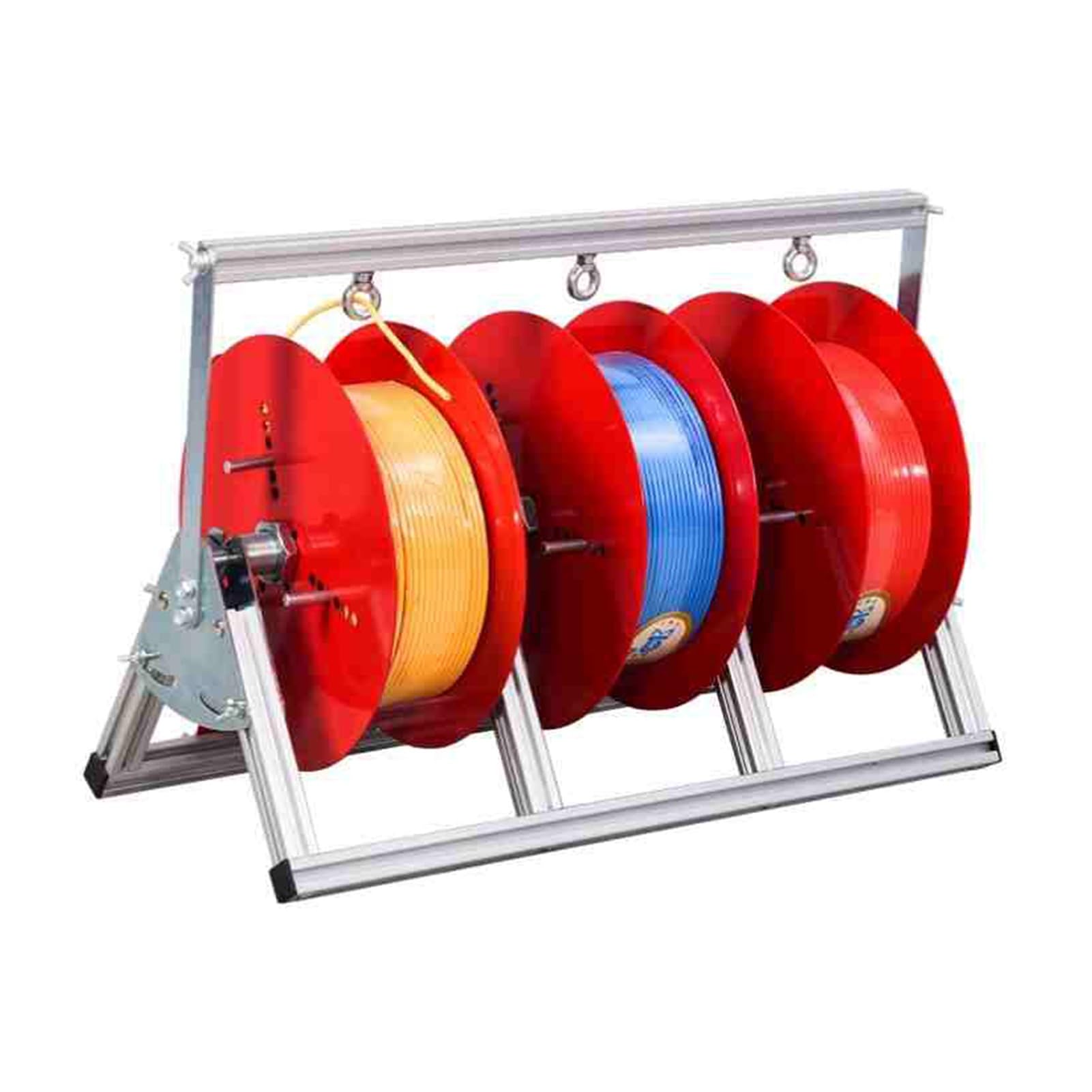ZFUCMAYL Wire Spool Rack,Cable Reel Holder with 3/4/5 Reels,Wire Spool Rack Dispenser,Reel Holder for Winders Ropes Cord Reels Paracord(3 Reel)