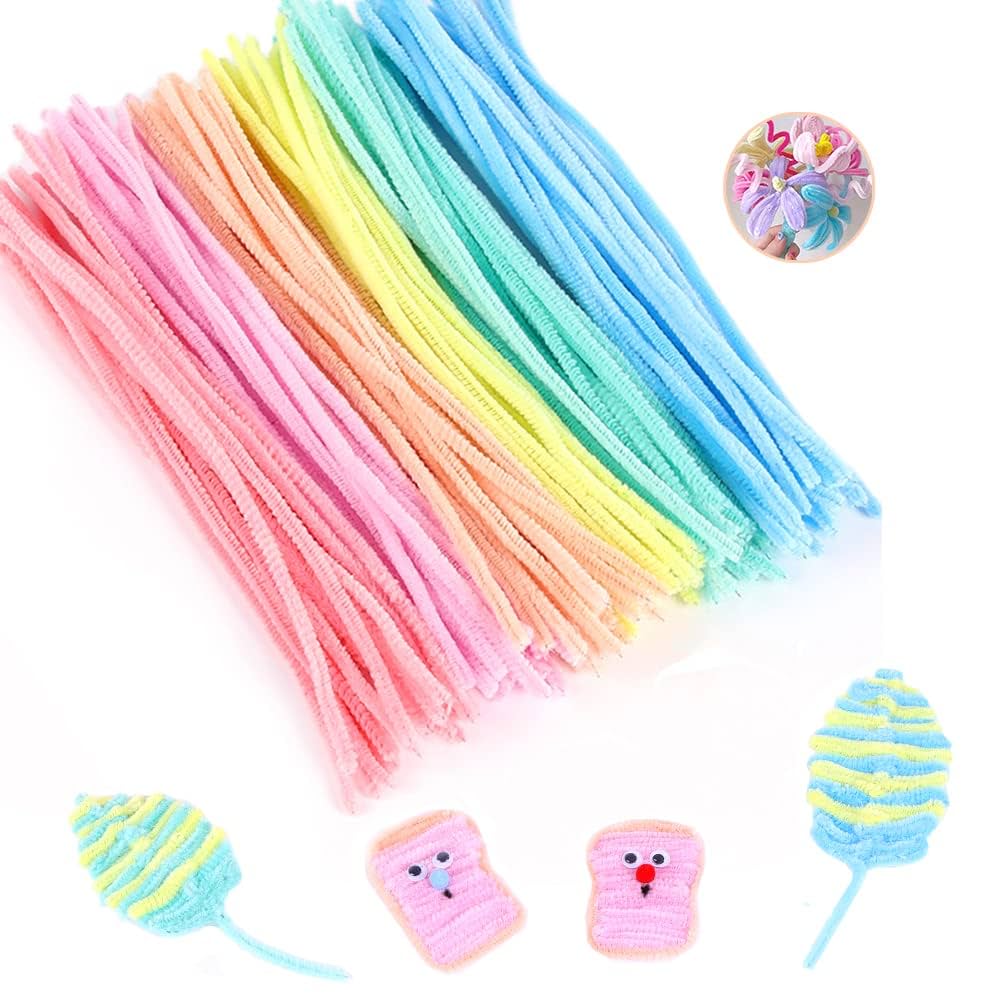 6mm*30cm Children Pipe Cleaners For Kids Toy DIY Colorful Chenille Stem For Christmas Decoration