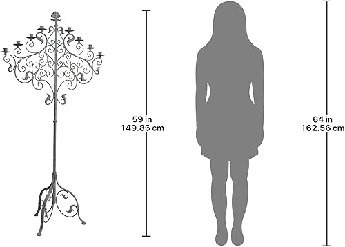Miniatura 5 de Design Toscano Castle Vecchio - Candelabro de suelo estilo renacentista (59 pulgadas)