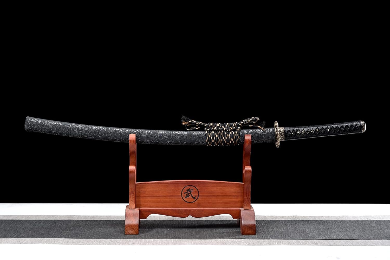 Exquisite Pattern Japanese Samurai Dragon Sword Katana Folded Steel Blue Purple Blade