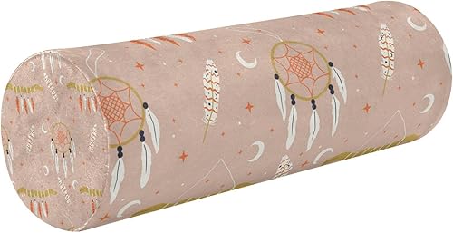 Miniatura 1 de JUNZAN Cojín de cama con diseño de calavera de toro bohemio desierto occidental, almohada de cuello terapéutico, almohada redonda para sofá, para