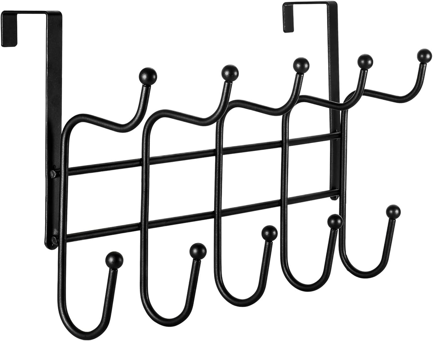 CLCTK 2 Pack Over The Door Hooks, Black Over The Door Towel