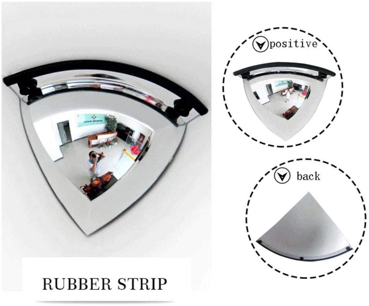 Espejo Gran Angular Espejo de Seguridad Vial Espejo Convexo, Ángulo de Visión de 90 Grados, Espejo de Pc Gran Angular de Alta Definición, para Taller de Fábrica de Tienda/23 * 18Cm