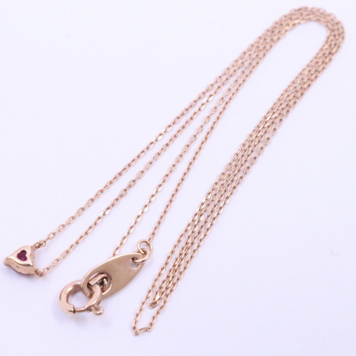 ete K10 PG ハートネックレス Amazon.co.jp: ete エテ ハート ネックレス K10PGルビーいおき