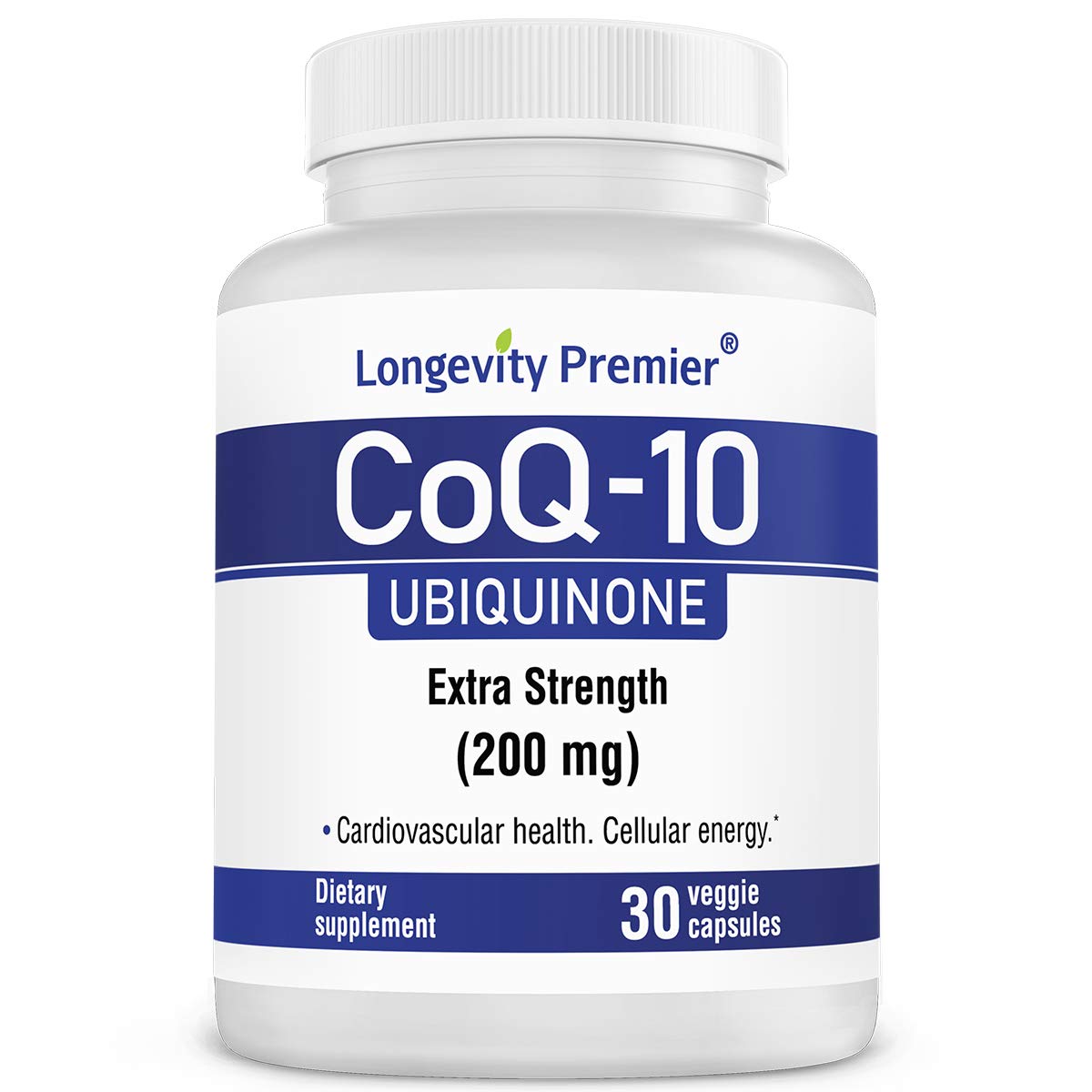 Longevity Premier CoQ10: Extra Strength & Better Absorption for Healthy Heart, 100 mg, 30 Veggie Capsules